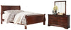 Cama King tipo trineo Alisdair, tocador y espejo