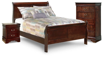 Cama de tres plazas Alisdair, cómoda y mesita de noche