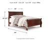 Cama estilo trineo California King de Alisdair, cómoda y espejo