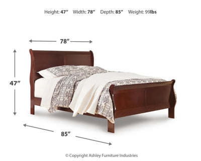 Cama King tipo trineo Alisdair, tocador y espejo