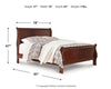 Cama King tipo trineo Alisdair, tocador y espejo