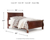 Cama King tipo trineo Alisdair, tocador, espejo y mesita de noche
