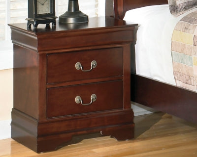 Cama doble tipo trineo Alisdair, tocador, espejo, cómoda y mesita de noche