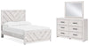 Cama Cayboni con paneles completos, tocador y espejo