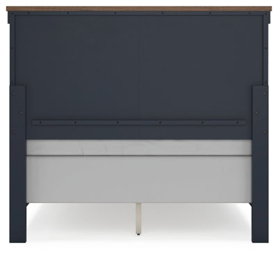 Cama Landocken con paneles completos, tocador y espejo