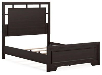 Cama Covetown con paneles completos, tocador, espejo, cómoda y mesita de noche