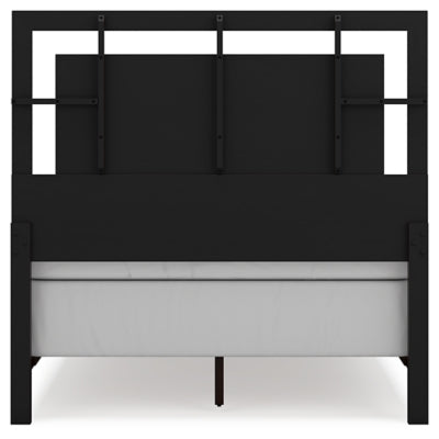 Cama Covetown con paneles completos, tocador, espejo, cómoda y mesita de noche