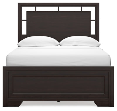 Cama Covetown con paneles completos, tocador, espejo, cómoda y mesita de noche