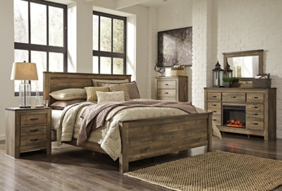 Cama King con paneles Trinell
