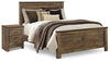 Cama Queen con paneles y mesita de noche Trinell