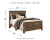 Cama Queen con paneles Trinell, tocador, espejo y mesita de noche