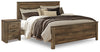 Cama King con paneles y mesita de noche Trinell