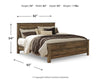 Cama King con paneles y mesita de noche Trinell