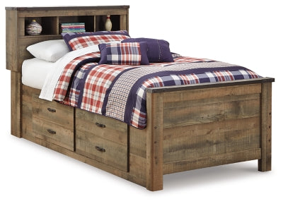 Cama individual con almacenaje, cómoda y mesita de noche Trinell