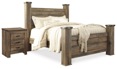 Cama con dosel y mesita de noche Trinell Queen