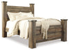 Cama con dosel Trinell Queen, tocador, espejo, cómoda y dos mesitas de noche