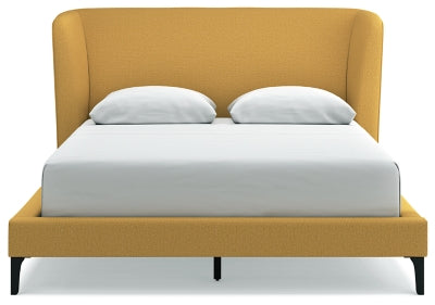 Cama tapizada Queen Maloken con listones enrollables