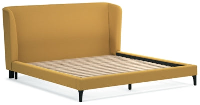 Maloken King Upholstered Bed with Roll Slats