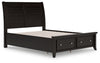 Cama Queen tipo trineo con espacio de almacenamiento Bambori