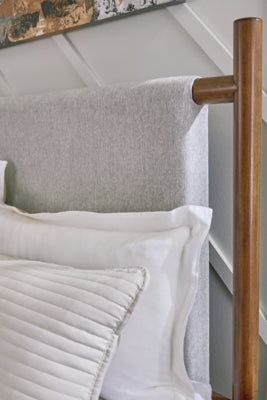 Lyncott California King Upholstered Bed, Dresser and Mirror