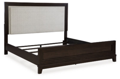 Cama King Neymorton con paneles tapizados
