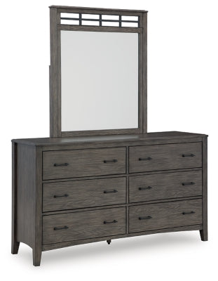 Cama California King con paneles, tocador y espejo Montillan