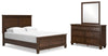 Cama Queen con paneles, tocador y espejo Danabrin