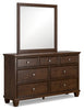 Danabrin Queen Panel Bed, Dresser, Mirror and Nightstand