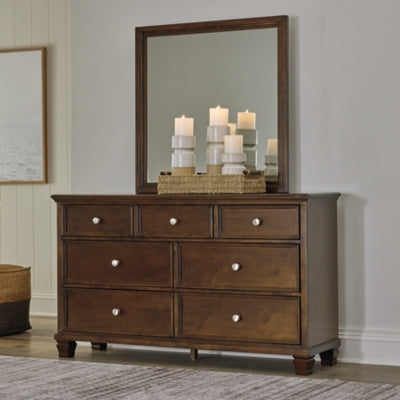 Danabrin Queen Panel Bed, Dresser, Mirror and Nightstand