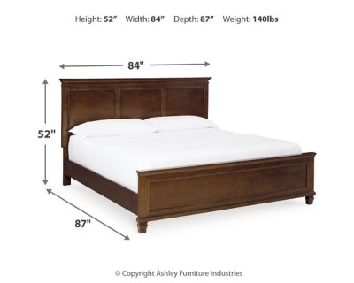 Cama King con paneles, tocador, espejo y mesita de noche Danabrin