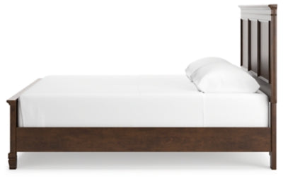 Cama King con paneles, tocador, espejo y mesita de noche Danabrin