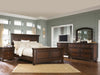 Cama Queen Porter con paneles, tocador y espejo