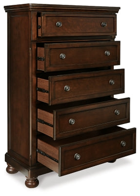 Porter King Sleigh Storage Bed, Dresser, Mirror, Chest and 2 Nightstands