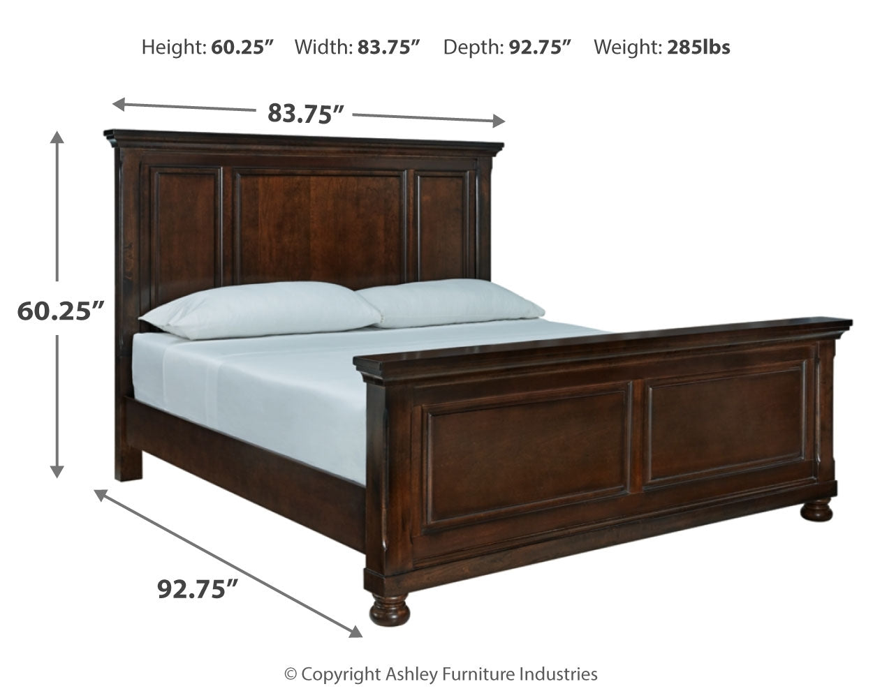 Cama con paneles Porter California King