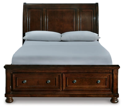 Cama tipo trineo Porter Queen con espacio de almacenamiento