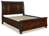 Cama Queen Porter con almacenaje, tocador, espejo y dos mesitas de noche