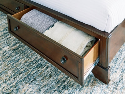 Cama con almacenamiento tipo trineo Trellington King