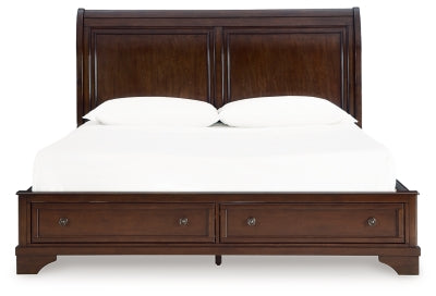 Cama Queen tipo trineo con espacio de almacenamiento Trellington