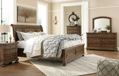 Cama Queen tipo trineo Flynnter con 2 cajones de almacenamiento