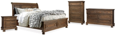 Cama King Flynnter, tocador, cómoda y dos mesitas de noche