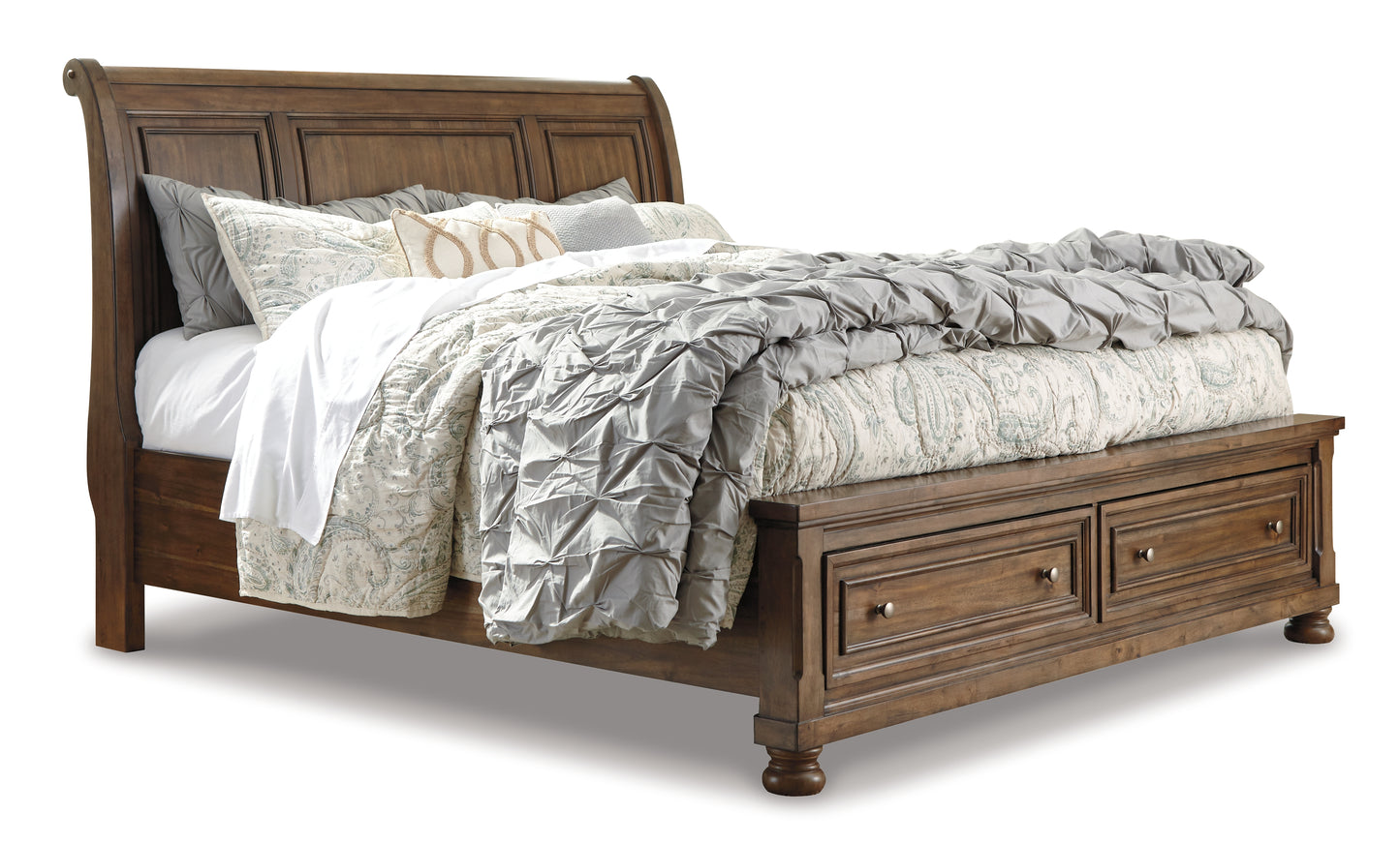 Cama Queen tipo trineo Flynnter con 2 cajones de almacenamiento
