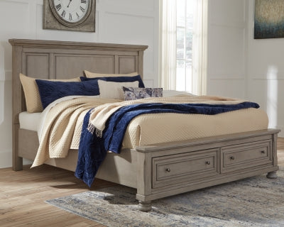 Cama Lettner King con almacenamiento y paneles