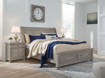 Cama tipo trineo Lettner California King con dos cajones de almacenamiento