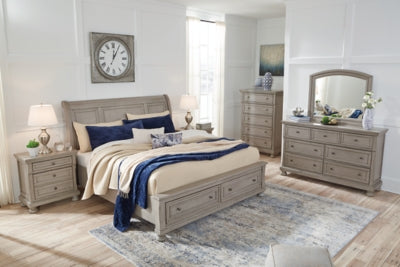 Lettner Queen Sleigh Bed with 2 Storage Drawers