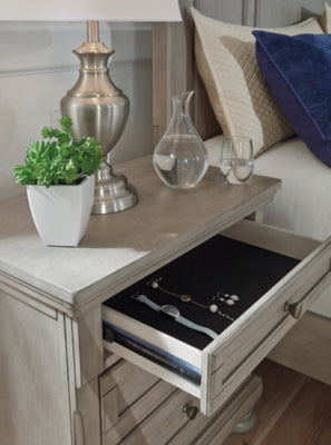 Cama Lettner Queen con almacenamiento, tocador, espejo y mesita de noche