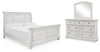 Cama tipo trineo Robbinsdale King, tocador y espejo