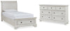 Cama y cómoda Robbinsdale Twin Sleigh con espacio de almacenamiento