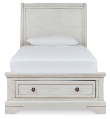 Robbinsdale Twin Storage Bed, Dresser, Mirror and Nightstand