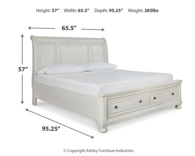 Cama tipo trineo Robbinsdale Queen con espacio de almacenamiento