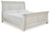 Cama tipo trineo Robbinsdale King, tocador y espejo
